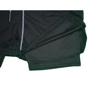 Shorts de compressão 2 em 1 para homens, shorts  treino