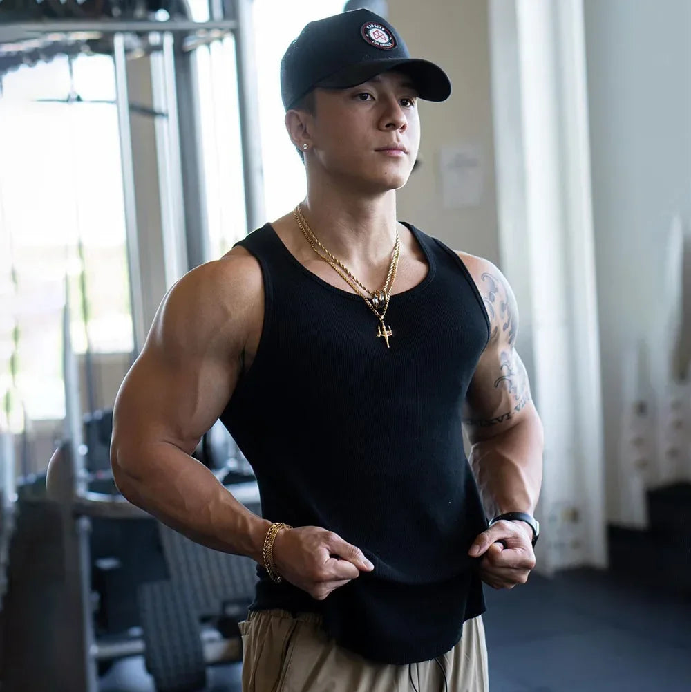 Regata masculina musculação treino fitness, musculação,  estilo e conforto